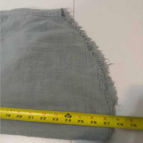 Raquel Allegra Shirt Womens M Blue 100% Cotton Ruffle Tunic Top Boho Peasant - Picture 9 of 10